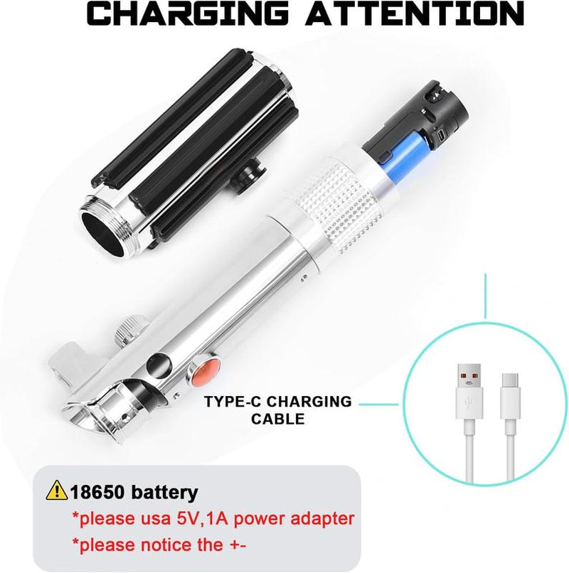 Ani-Se Upgraded Pixel Lightsaber - 16 Movie Sound Fonts, RGB 12 Color, Smart Motion Control, Metal Hilt, Heavy Dueling Saber for Adults & Kids - Smooth Swing